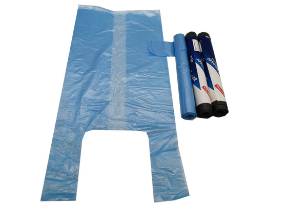 Reusable and Recyclable Supermarket T Shirt Trash Can Bags Singlet Shopping Bags Grocery Vest Carrier Bags on a Roll