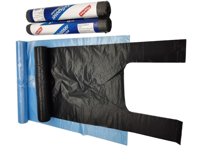 Reusable and Recyclable Supermarket T Shirt Trash Can Bags Singlet Shopping Bags Grocery Vest Carrier Bags on a Roll